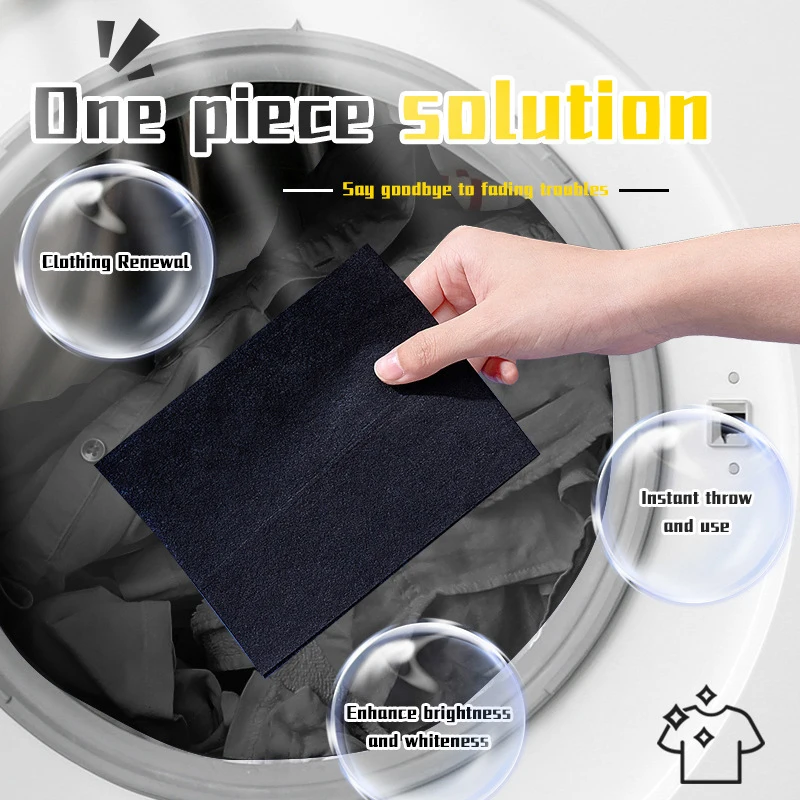 Black Clothing Color Restorer Sheet Black Trouser Clothes Laundry Tablet Restore Black Color Laundry Paper For Washing Machine.