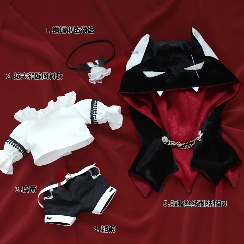 Cape de Style gothique européen Vampire diable, uniforme de Cosplay pour poupée en peluche de 20cm, vêtements habillés, faits à la main