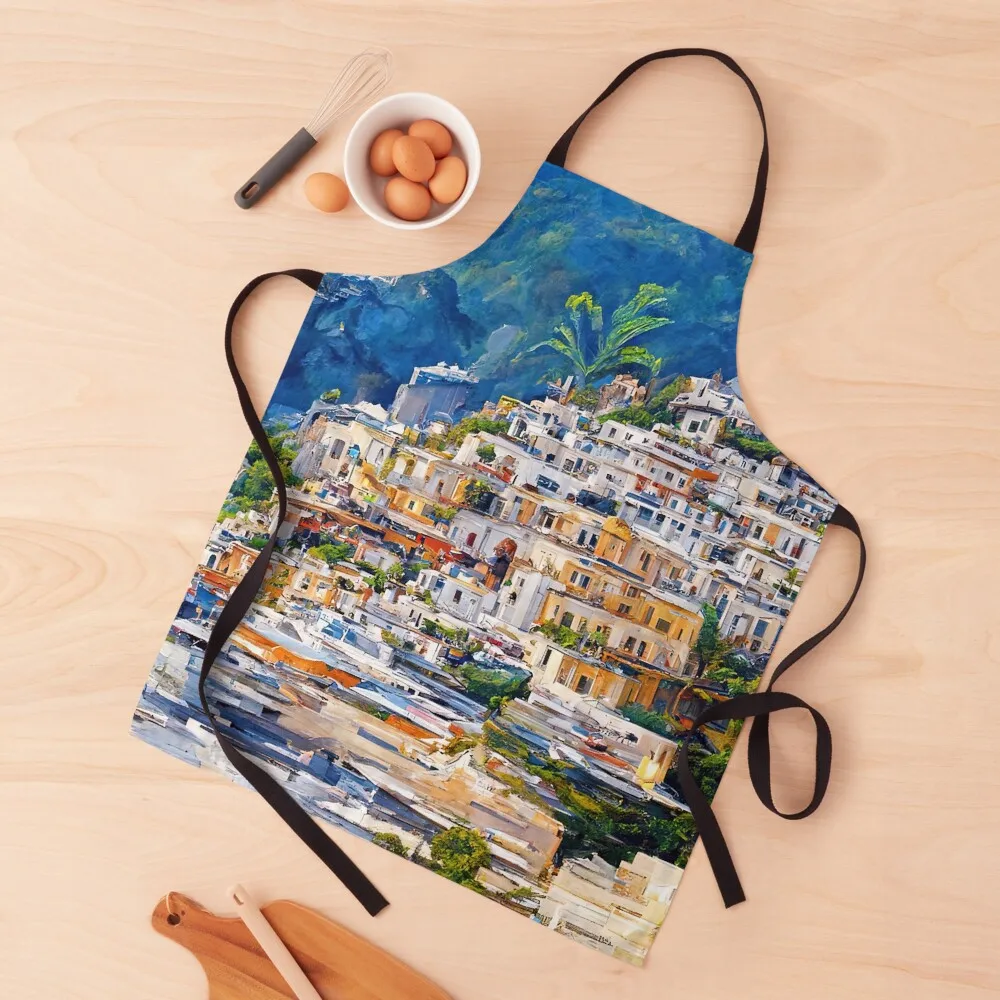 

Panoramas of Italy, Positano Apron All For Kitchen And Home chef for man christmas 2024 Home And Kitchen Apron