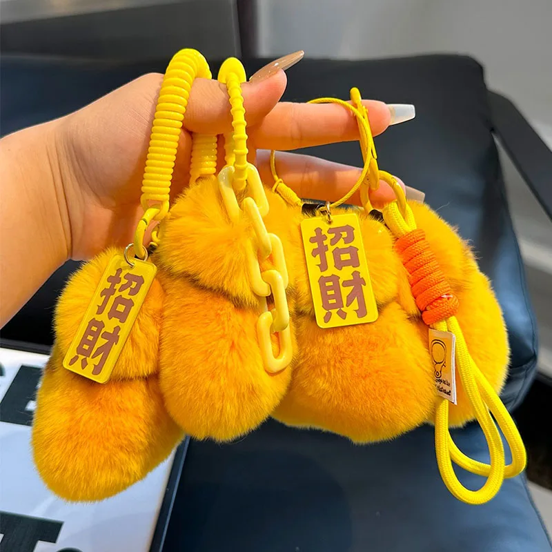 Creative Hot Selling Rex Rabbit Fur Purse Key Ring Girl Bag Pendant Car Key Chain Good Birthday Gift Key Chain