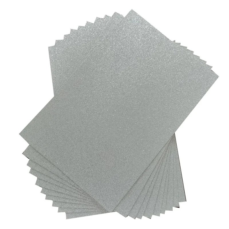 10 Sheets 8*12 Inch 200Gsm Silver Glitter Cardstock Paper, Double Sided Sparkle Card Stock For Crafts,Cupcake Topper And Decors