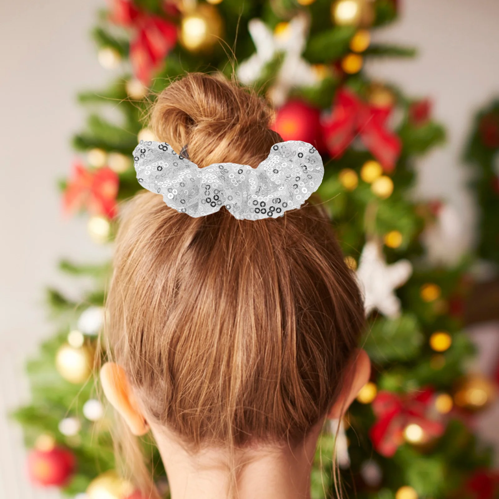 

10Pcs Glitter Hair Scrunchies Sequin Elastic Ponytail Holders Sparkly Hair Accessories for Women Girls Party Wedding Hairstyling