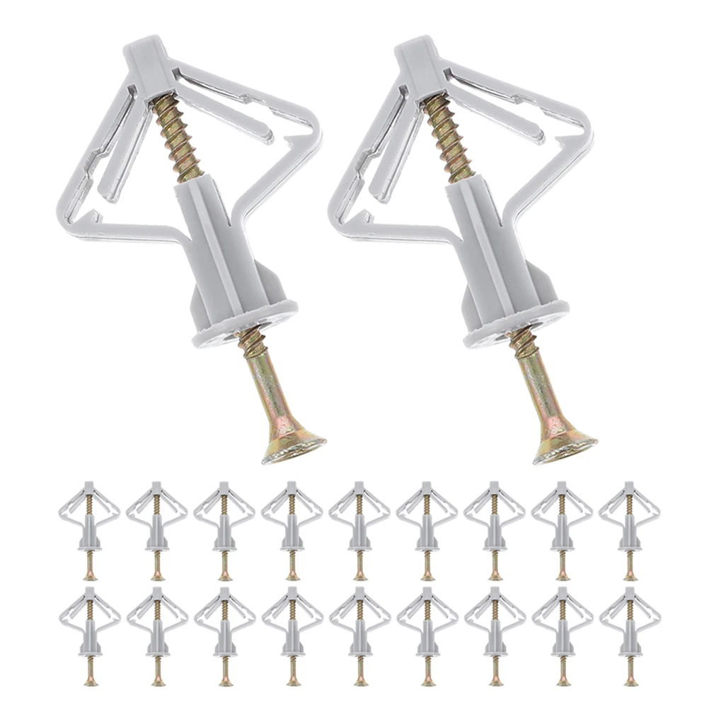 

50 set Butterfly Screws Heavy Duty Drywall Anchors Plastic Wall Mounting Hardware Hollow Brick Steel Furniture Assortment Kit