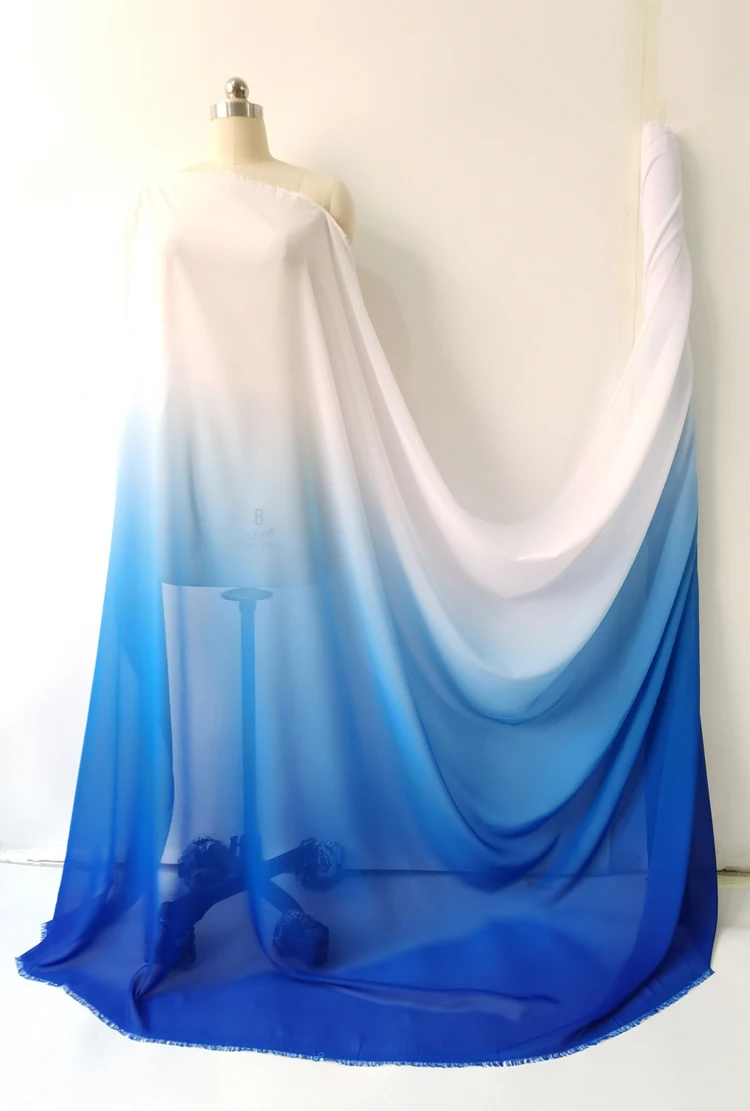 Ombre Chiffon 58\'\' Wide By Meter Gradient Chiffon Fabric Wedding Dress Stage Material