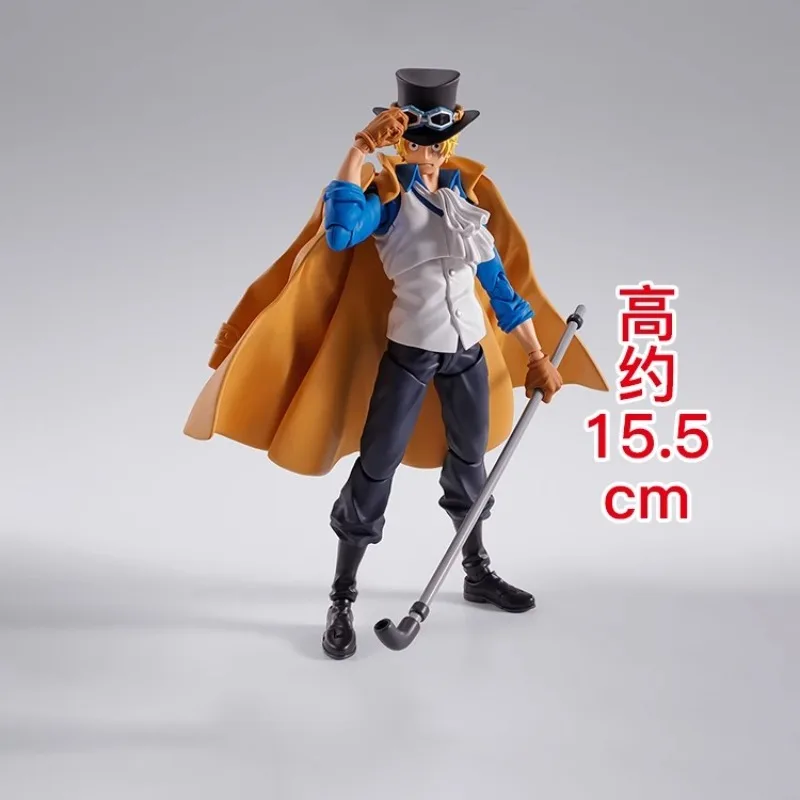 Bandai original genuíno uma peça shf shfiguarts sabo anime figuras de ação brinquedos crianças presente montagem modelo ornamentos