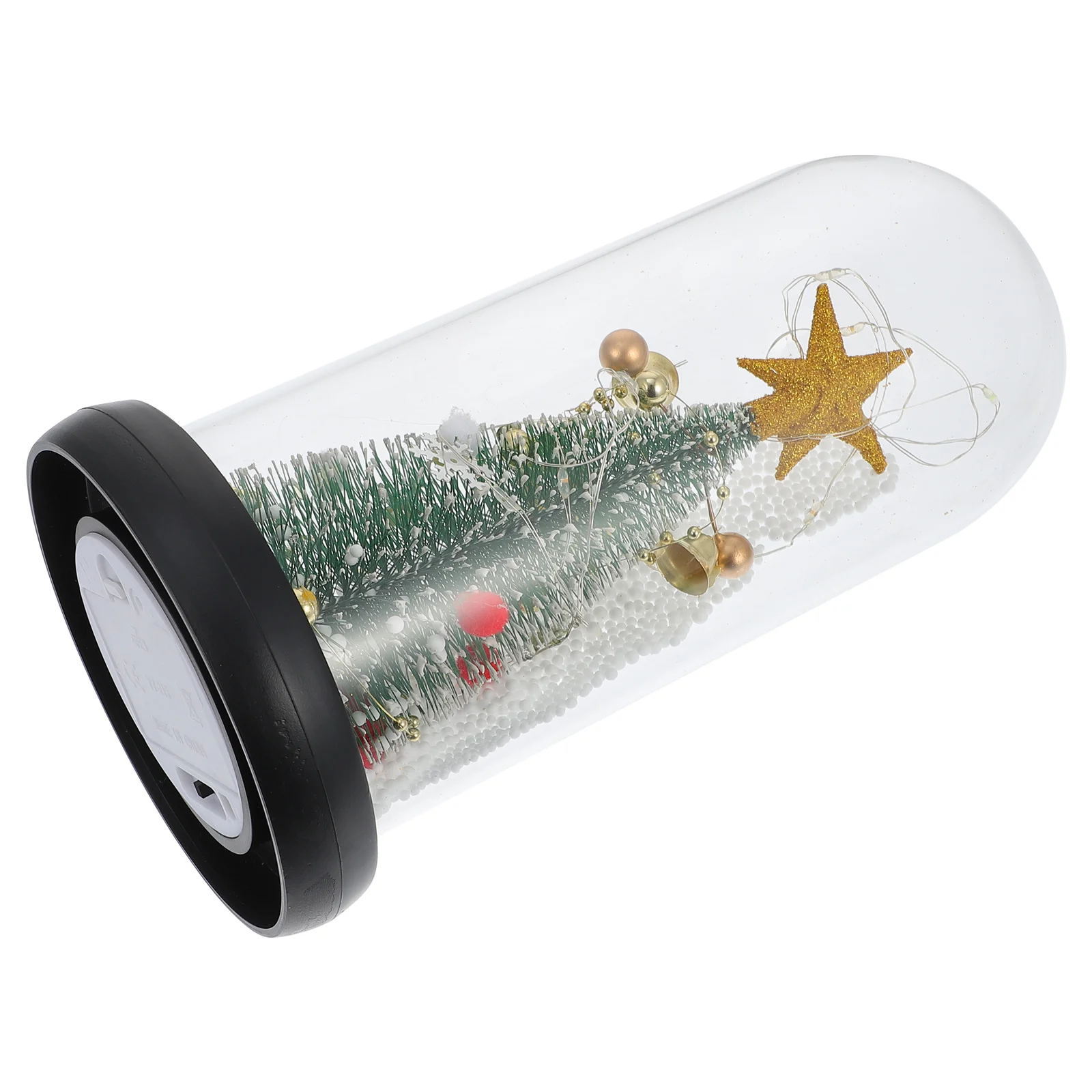 1 قطعة زخرفة شجرة عيد الميلاد المغطاة بالزجاج مادة ممتازة تصميم نجمة لامعة ديكور سطح الطاولة الدافئ الاحتفالي