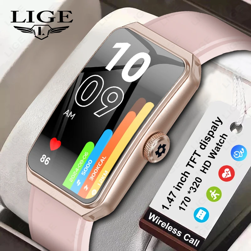 

2025 Новые Смарт-часы с Bluetooth для звонков, женские голосовые часы с искусственным интеллектом, фитнес-трекер, 1,47 дюйма, 3D изогнутый экран, монитор здоровья, умные часы