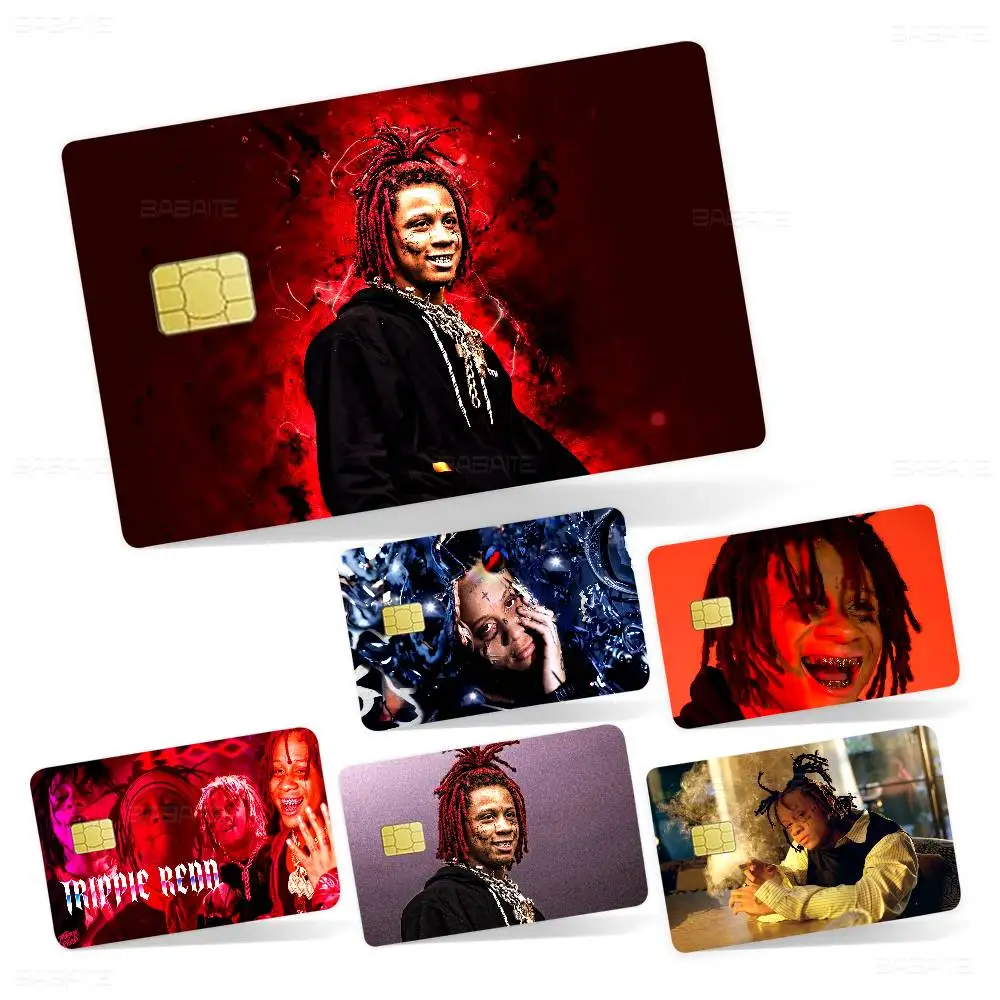 Rapper T-Trippie R-Redd Anime Front Cover Film Sticker Skin for Credit Debit Card Small Large Chip