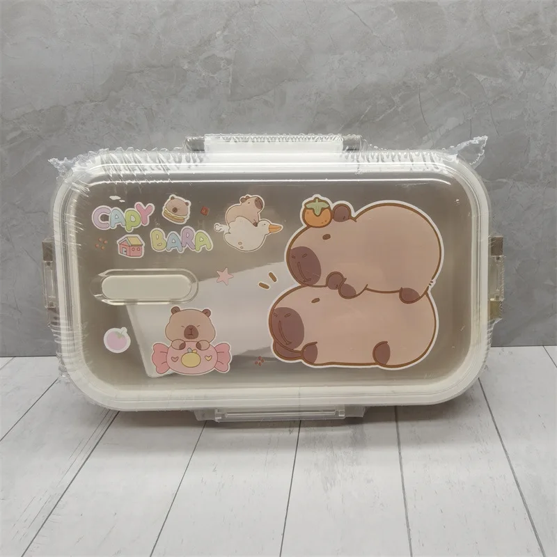 1 قطعة صندوق غداء مربع مربع للخروج صندوق بينتو بسعة كبيرة مع صندوق كريسب ملعقة شوربة #3