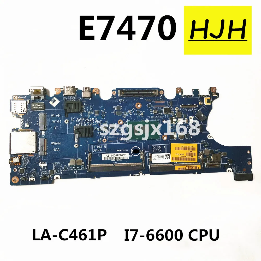 

FOR Dell E7470 Laptop Motherboard AAZ60 LA-C461P With sr2f1 i7-6600U CPU CN-0VNKRJ 0vnkrj Vnkrj