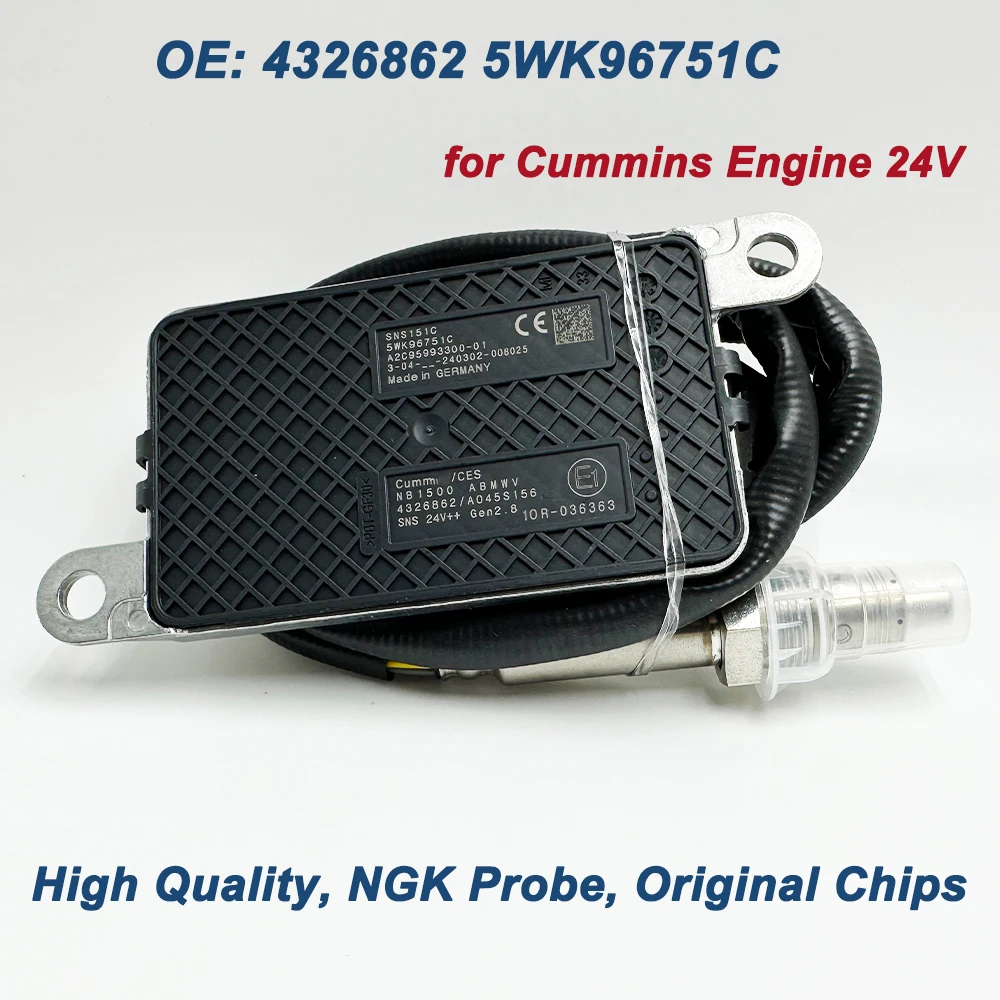 

4326862 5WK96751C High Quality Chips N-GK Probe NOX Nitrogen Oxygen Sensor 4326862RX 2872945 Made In Germany For Cummins Engine