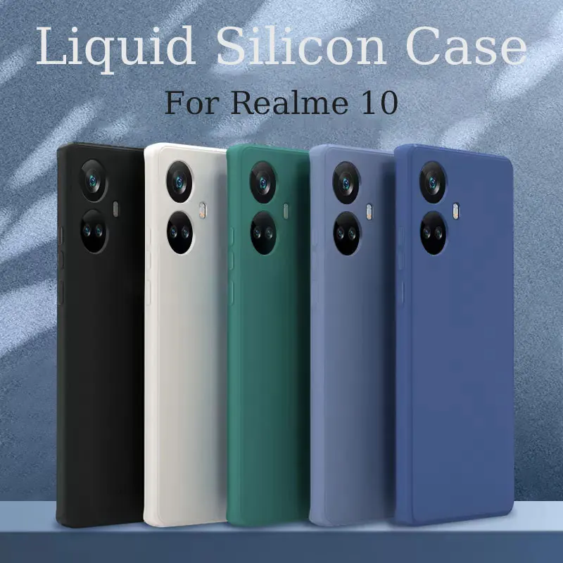 

Liquid Silicon Case For Realme 10 5G 4G 9 Pro Plus 8I C55 C25Y C35 C21Y GT NEO 2 3 2T GT Master Explore Shockproof Soft Cover