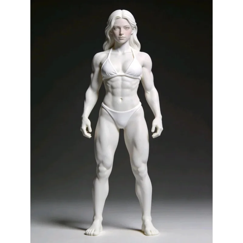 Muscle Fitness Female Statue Resin Figurine, Strong Woman Human Sculpture, Gift For Bodybuilding Competition Enthusiasts