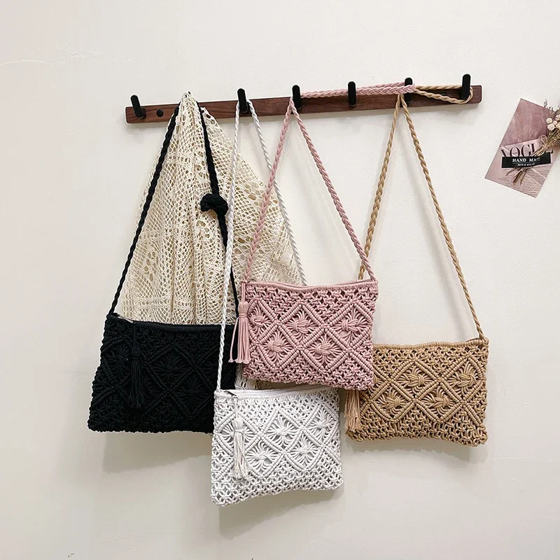 حقائب كتف منسوجة غير رسمية عالية الجودة حقيبة يد شعبية ريترو للنساء 2025 حقائب كتف شبابية جديدة على الطراز الغربي