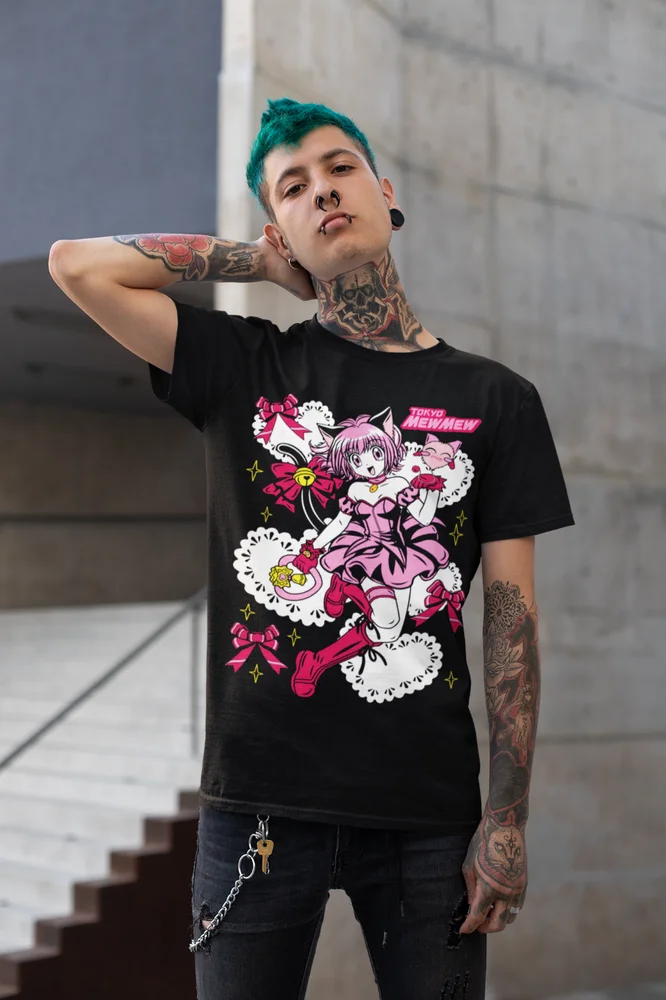 Tokyo Mew فتاة سحرية تي شيرت ، قميص أنيمي هاراجو ، جميع الأحجام ، ايشيجو موميا