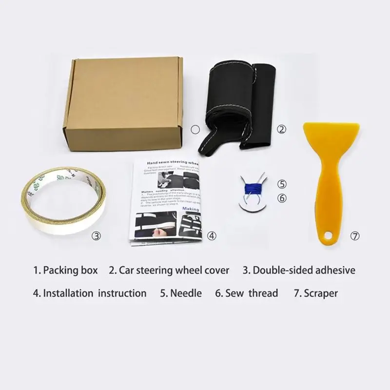 For Volkswagen VW Golf R MK7 Golf 7 GTI VW Polo GTI Scirocco 2015 2016 Manual Sewing Car Steering Wheel Covers Genuine Leather