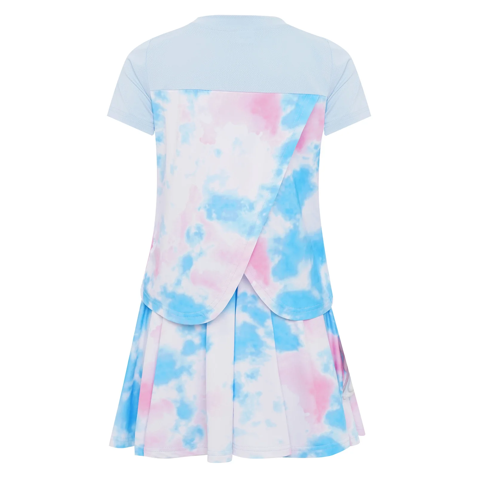 بدلة تنس للأطفال البنات مكونة من قطعتين بدلة رياضية لتنس الريشة طقم رياضي سريع الجفاف تي شيرت رياضي مع تنورة مكشكشة