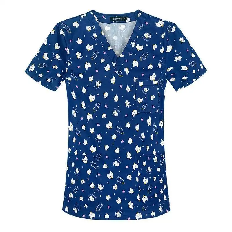 

New Printed Clothes, Short Sleeved Split Doctor's Hand Wash Suit, Summer Thin Cotton Surgical Room