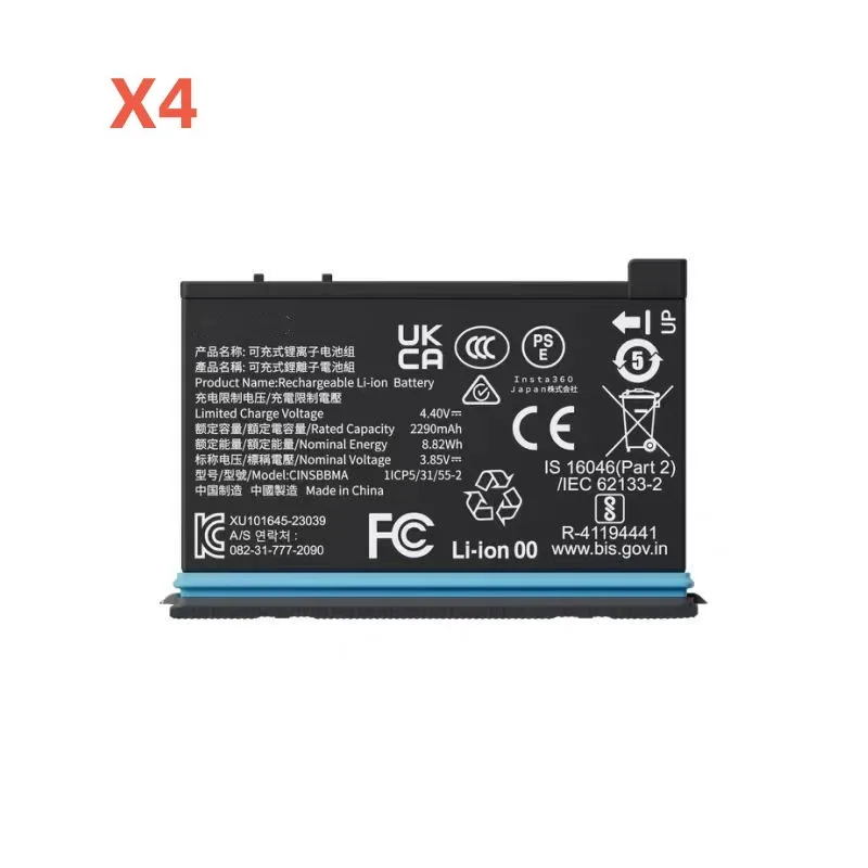 

100%Original 2290mAh 3.85V for Insta 360 ONE X4 CINSBBMA Sports Camera Rechargeable Battery Charger