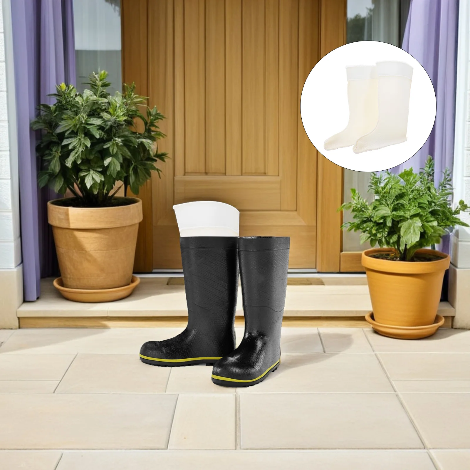 

1Pair Walking Boot Accessories Men's Thermal Rain Boot Liners Warm Non-Slip Inserts for Snow Hiking Outdoor Cold Weather Use