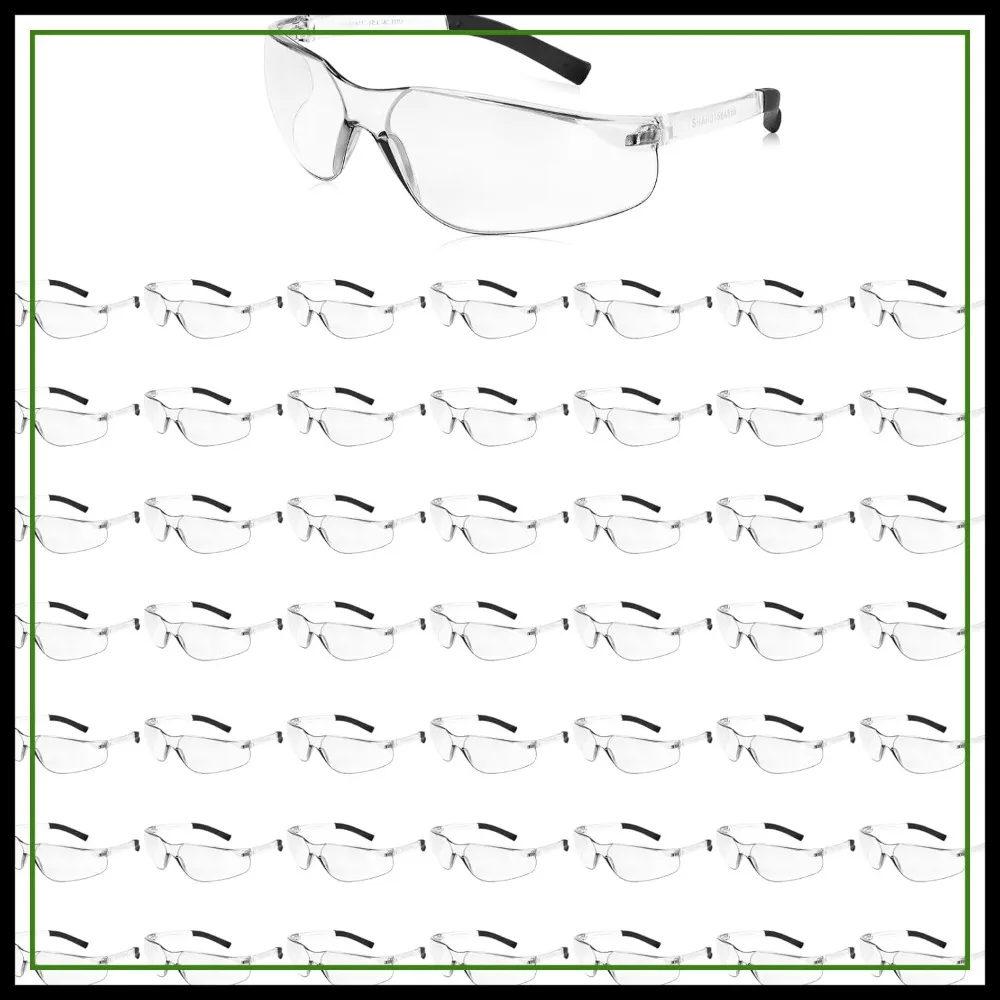 

Safety Glasses for Men Women, ANSI Z87.1 Protective Eyewear Bulk, Scratch-Resistant Clear Lens