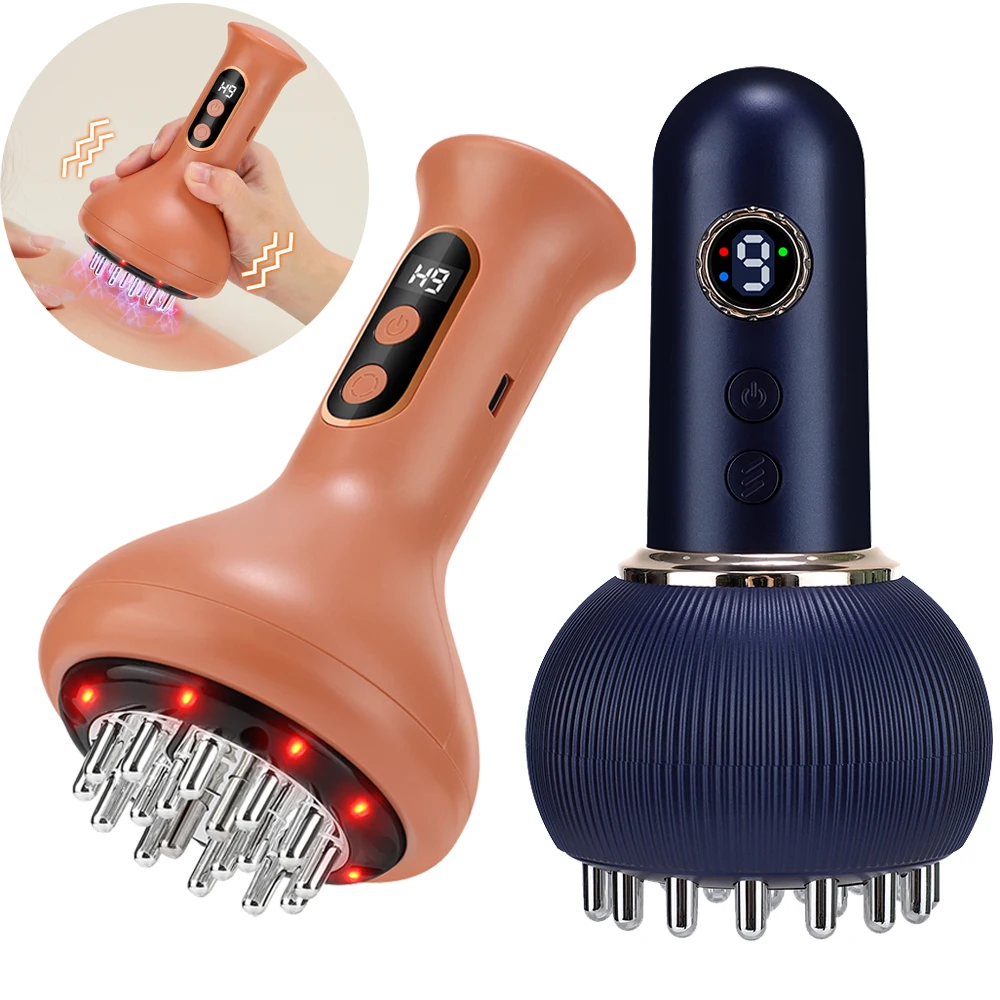 

Rechargeable Guasha Massager Meridian Brush EMS Vibration Heating Body Shaping Scraping Brush Lymphatic Drainage Fat Burner