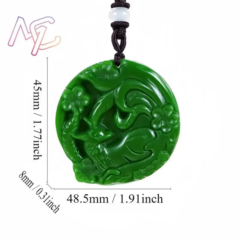 Green Natural Jade Pendant Jasper Necklace Real Jewellery Carved Gemstone Lucky Charm Amulet Fashion Luxury Gifts for Women Men