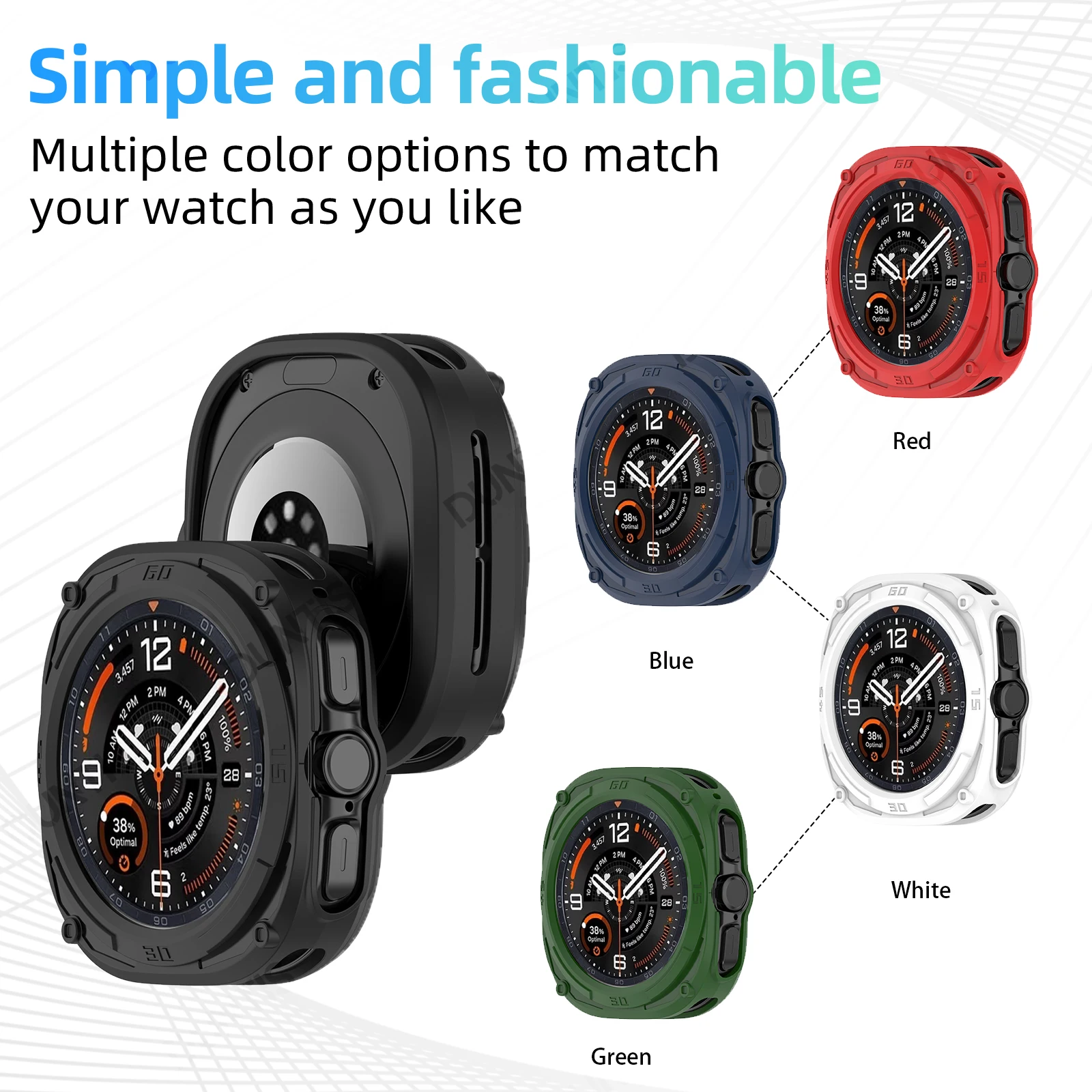 Schutzhülle für Samsung Galaxy Ultra 2 47 mm, stoßfest, weiches Silikon, bruchsicher, Zubehör für Smartwatch-Gehäuse – Detail 4