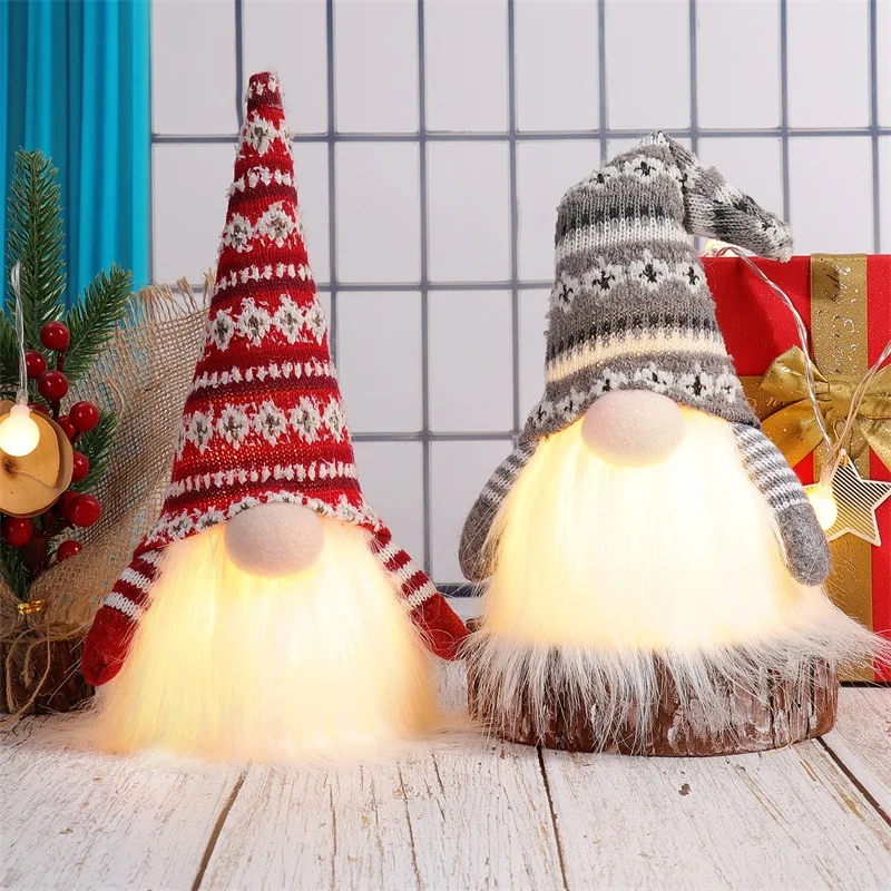 

Christmas decoration Nordic light doll doll with light faceless old man doll dwarf small table lamp decoration