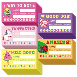 10-50 Pcs Behavior Punch Cards for Kids Reward Chart Loyalty Classroom Motivational Students Teachers Business 14 Styles Animal