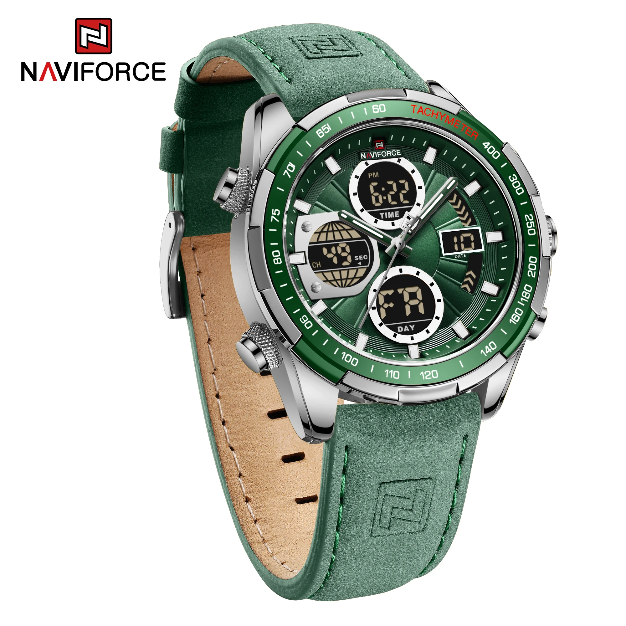 NAVIFORCE Top Military Quartz Watches for Men Luxury Sports Chronograph Watch Waterproof Clock Leather LED Digital WristWatch