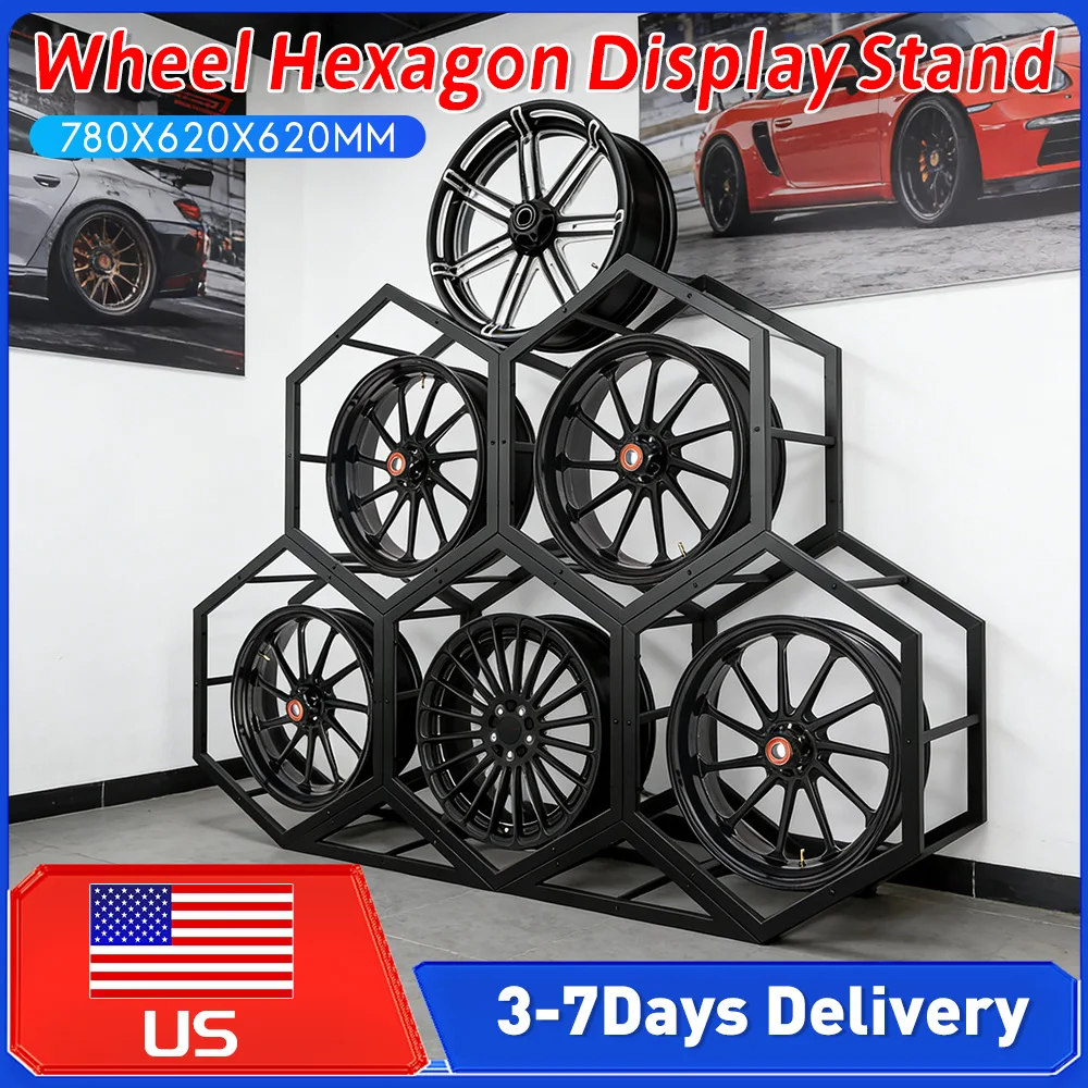 

Steel Spare Tyre Organizer Stackable Wheel Rim Storage Holder Wear Resist for Car Tuning Shop/Garage Organizer