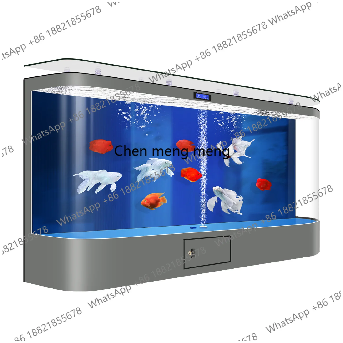 Fish tank high-end floor-to-ceiling living room hot-bending glass tank free of water change