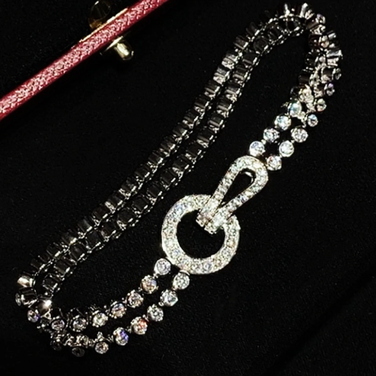 

Новый браслет-цепочка из стерлингового серебра 925 пробы с круглыми цирконами и высокоуглеродистыми бриллиантами, двойная цепочка, теннисный браслет, роскошные дизайнерские ювелирные изделия для свадьбы
