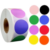 500 Stickers/Rolls Of Colored Code Kraft Paper Blank Self-Adhesive Sealing Labels  Gift Sealing Circular Stickers