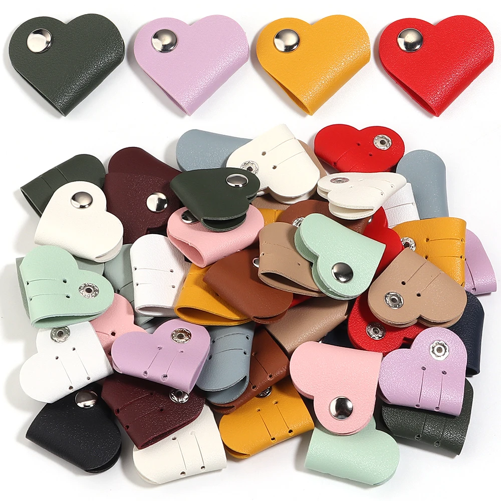 5pcs Mini Heart Shape Cable Organizer Snap Button Cable Clip Wire Winder For Charger Earphone Cord Desktop Cable Management