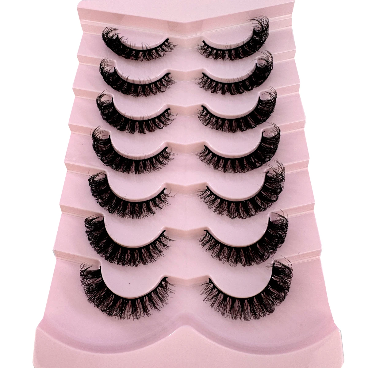 5/7 Paar russische Streifenwimpern, flauschige künstliche Nerzwimpern, Wispy-Wimpern für einen natürlichen Look, dicke, voluminöse künstliche Wimpern, lockige künstliche Wimpern – Detail 36