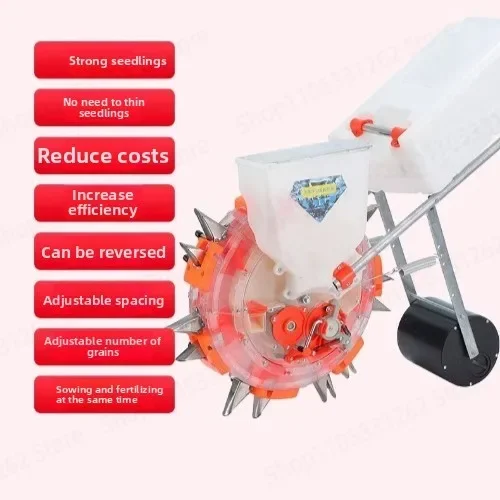Multifunctional Hand Push Corn Planter Seeder with Fertilizer Applicator for Peanut Soybean