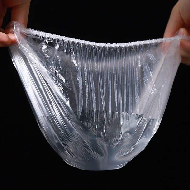 Transparent Disposable Food Cover Plastic Elastic Wrap Bowl Covers Fruit Vegetable Food Covers Refrigerator Fresh-keeping Bags