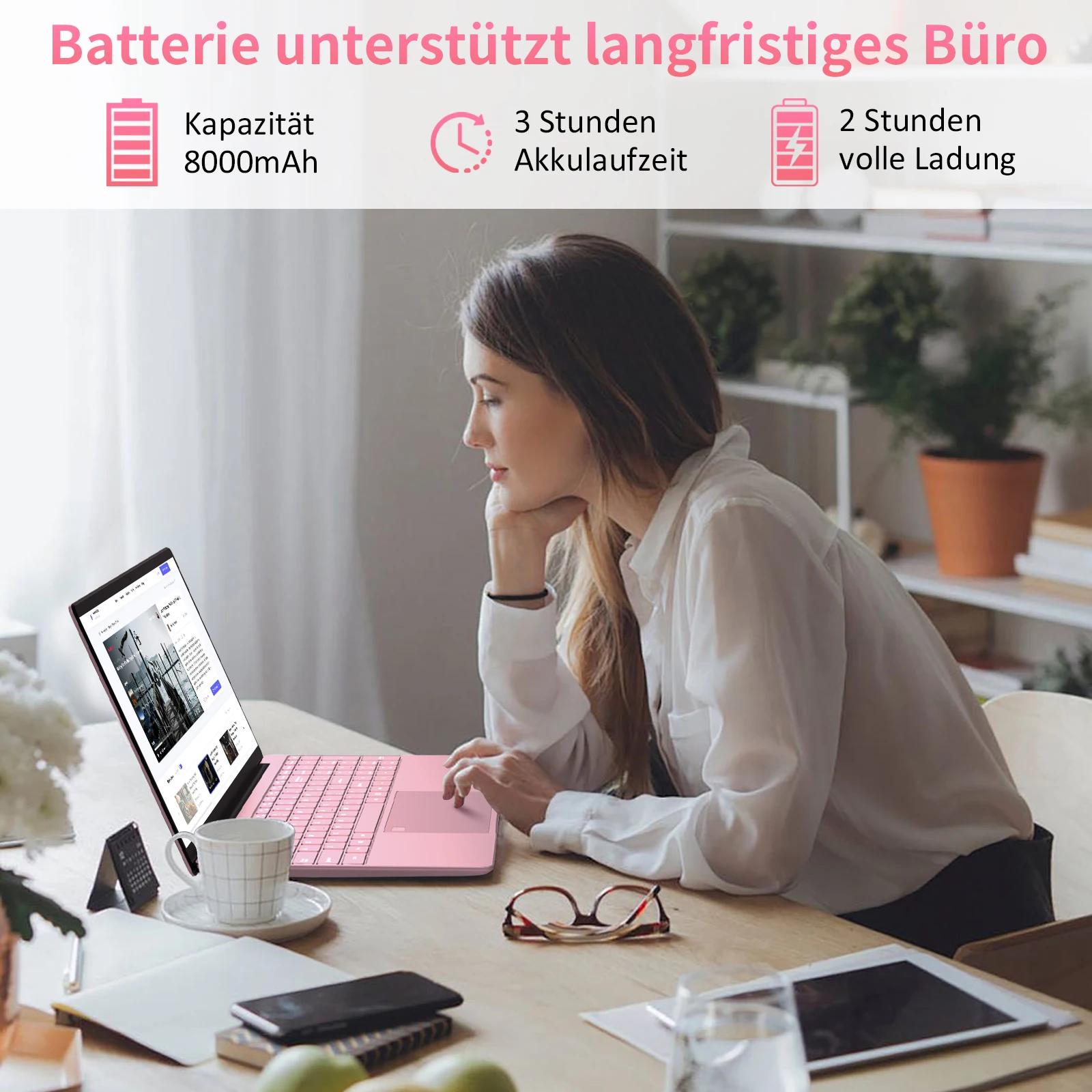 15.6" Pink Laptop, Intel N95, 32Gb Ddr4 Ram, 1Tb Ssd, Windows 11 Pro, Notebook Pc, Ips 1920X1080, Dual Band Wifi, Bluetooth 5.0, Portable Computer for Office & Study