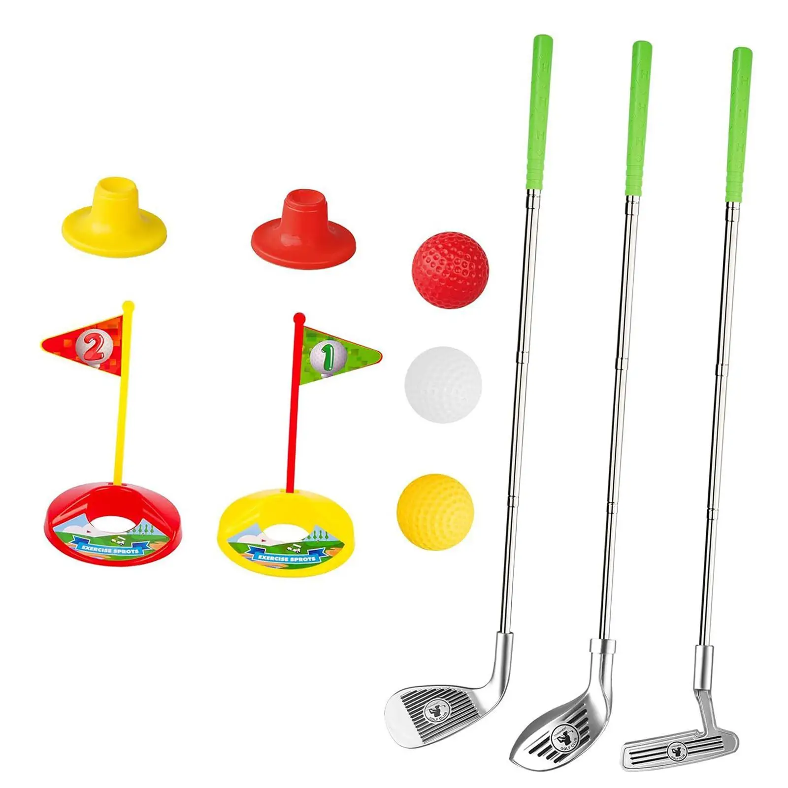 Kids Golf Set 2 Practice Hole Gift 2 Tees Parent Child Interaction Sports Toys Kids Golf Club for Backyard Indoor Outdoor Garden