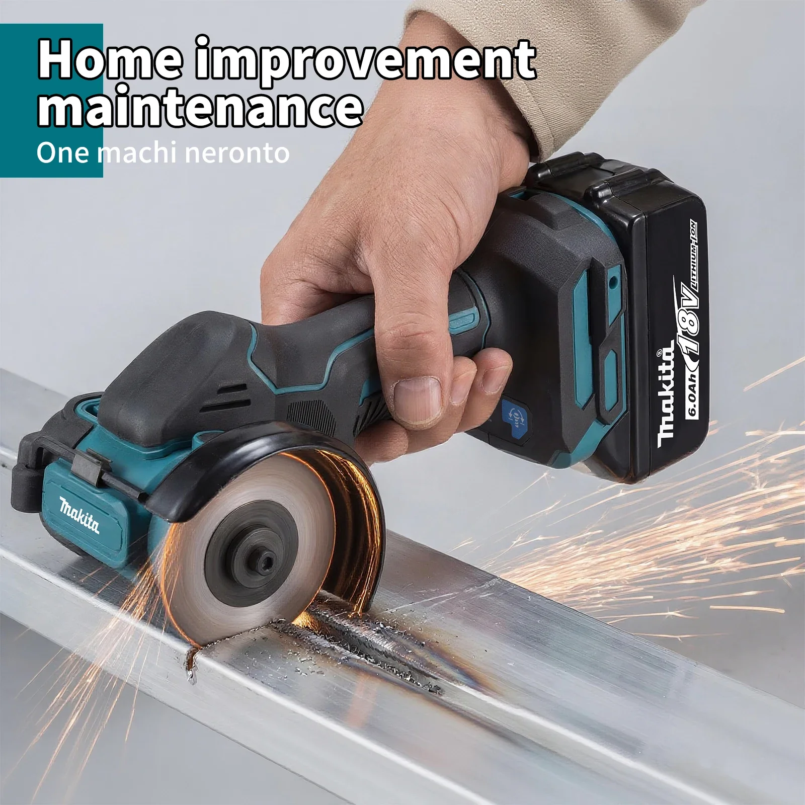 DCS438 76mm Brushless Cordless Mini Angle Grinder 20000RPM 18V 3-Speed Cutting Metalworking Tool For Makita 18v Battery Pins
