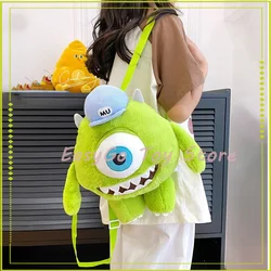 32cm Monster University Plush Backpack Monster Mike Wazowski Anime Figure Crossbody Bags Soft Kawaii Decor Plushies Toys Gift