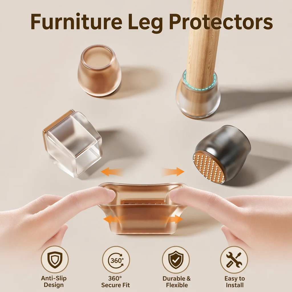 16/24PCS Chair Leg Floor Protectors for Hardwood Floors Felt Furniture Pad Chair Floor Protectors Furniture Leg Floor Protectors