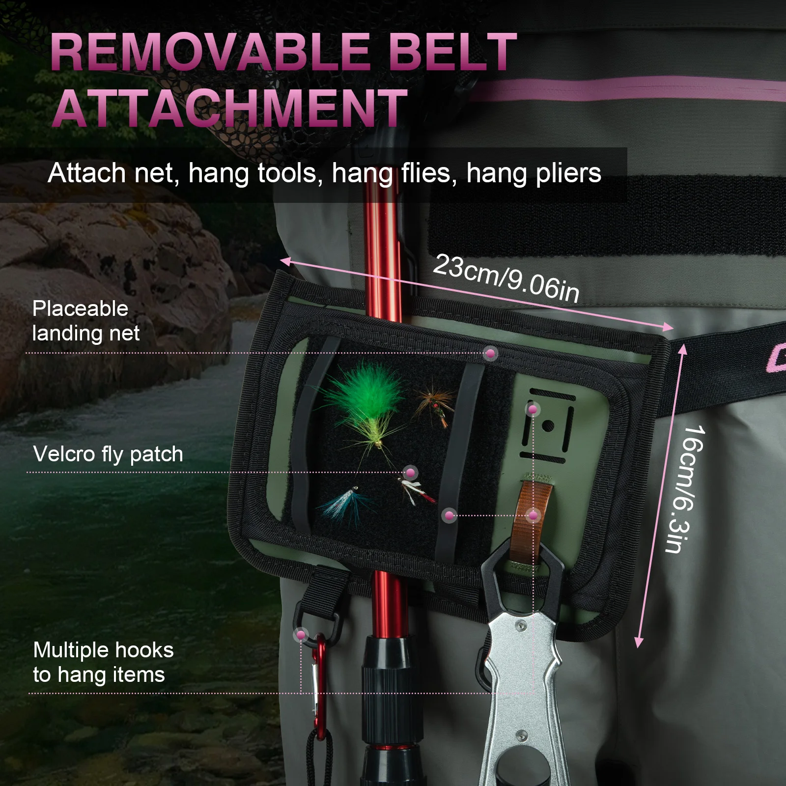 

Goture Fly Fishing Waders 5-Layer Breathable Waterproof Neoprene Stockingfoot Waders w/Handwarmer Adjustable Belt for Women