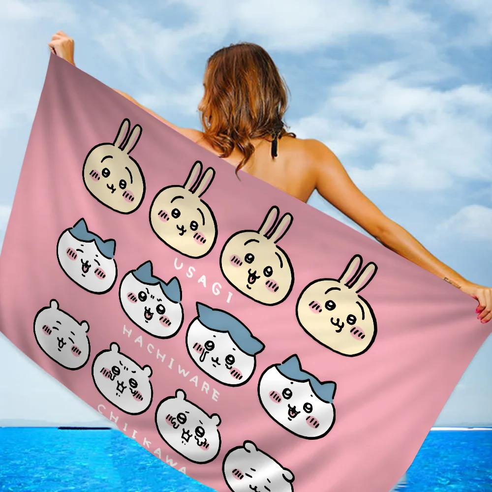 

Cute Cartoon Chiikawas Microfiber Beach Towel Absorbent Quick Dry Soft Yoga Swimming Resort Mountain Climbing Towel