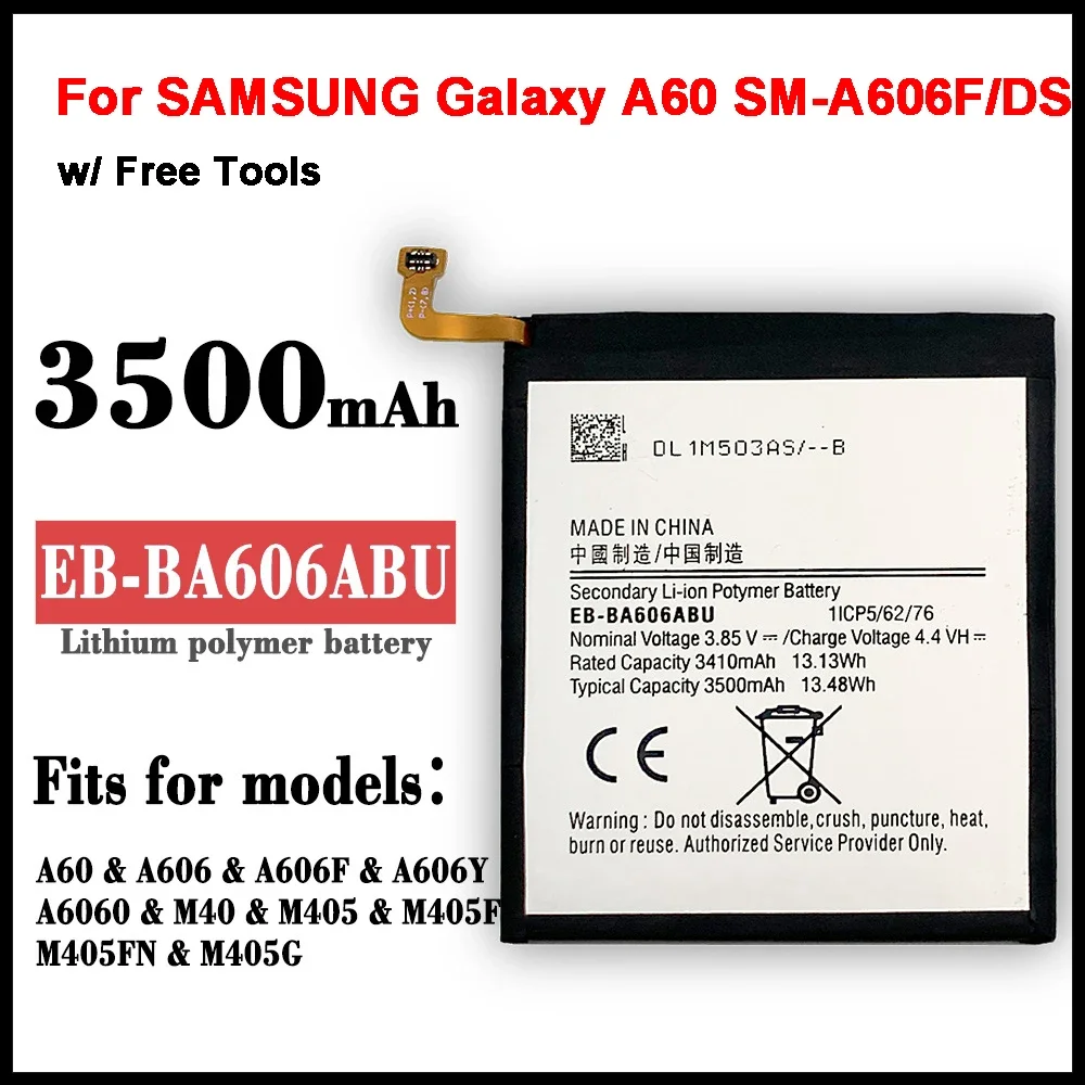 Orginal EB-BA606ABU 3500mAh Battery For SAMSUNG Galaxy A60 SM-A606F/DS SM-A6060 SM-A606F Batteries + Tools