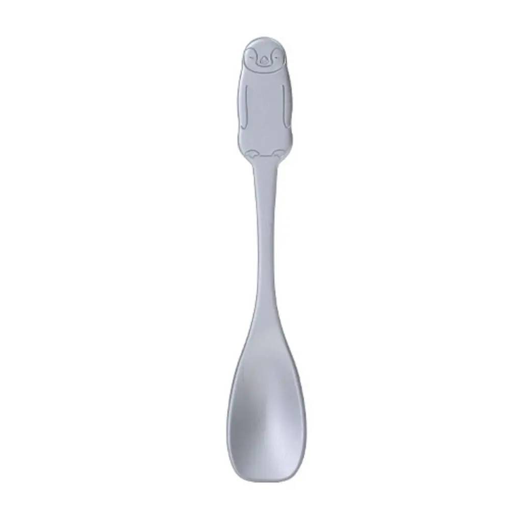 Household Aluminum Ice Cream Spoon Japan Self-melting Type Dessert Spoon Silver Penguin/bear Pattern Coffee Spoon
