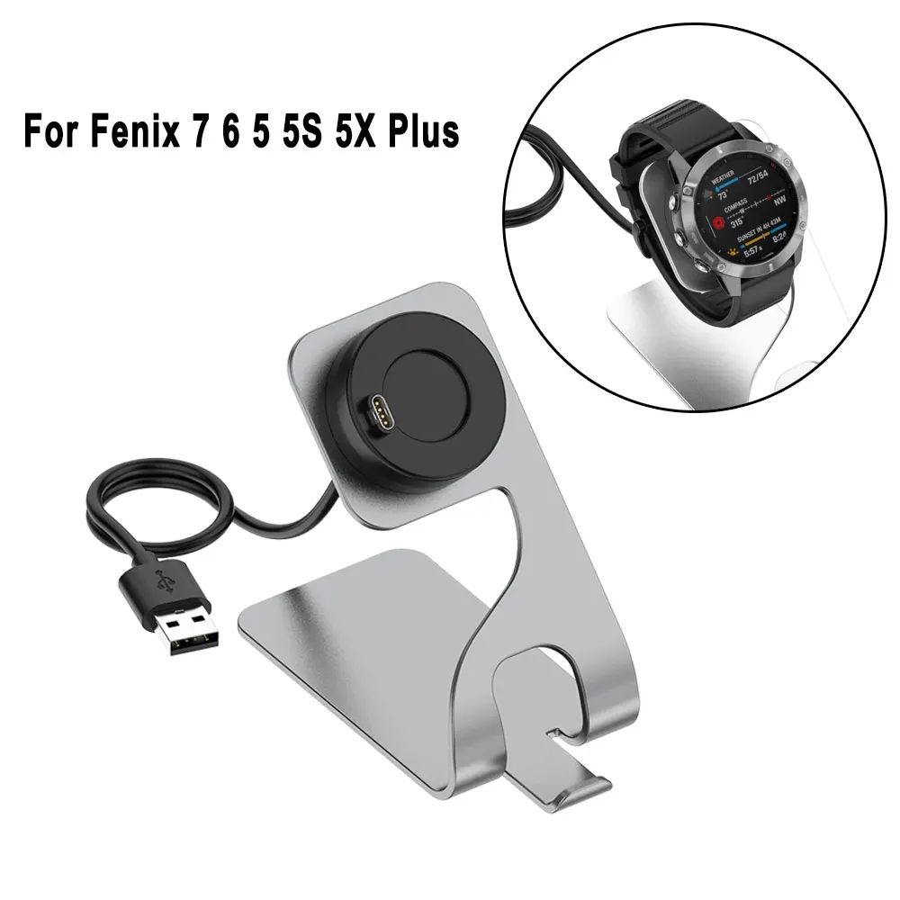 For Garmin Fenix 7 Vivoactive 3 4 4S Metal Charger Dock For Fenix 5 Pro 5X Plus 5S 6 6X 6S 7X 7S Venu Charging Cable Stand Cord