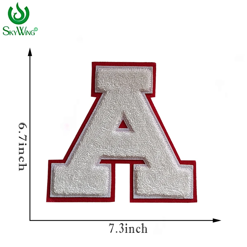 Spersonalizowana haftowana litera K w dużym rozmiarze ze specjalną białą szenilową tkaniną Naszywki do haftu odzieży modowej